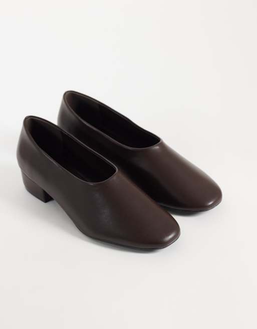 Glamorous heeled slipper shoes in brown, 2 of 4