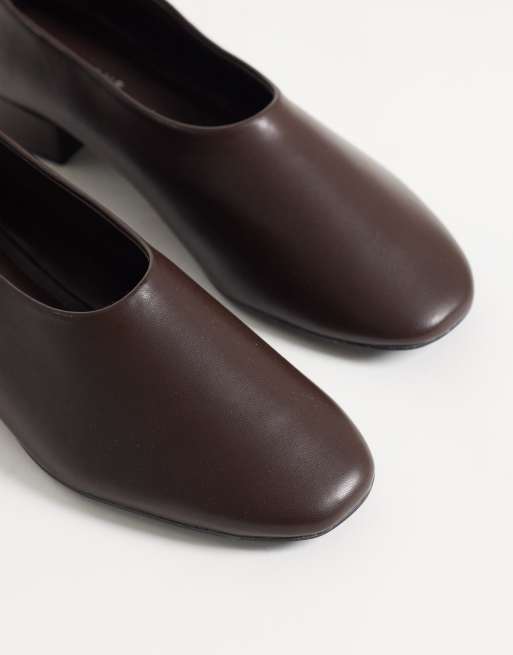 Glamorous heeled slipper shoes in brown, 3 of 4