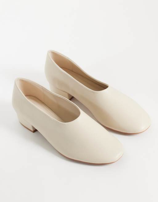 Glamorous heeled slipper shoes in off white, 2 of 4