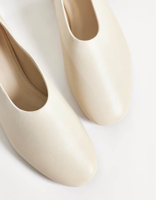 Glamorous heeled slipper shoes in off white, 3 of 4