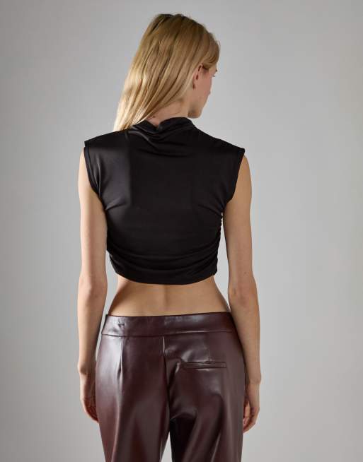 Glamorous High-neck crop-top in black, 2 of 4
