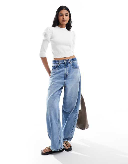 Glamorous high neck jumper in white, 3 of 4