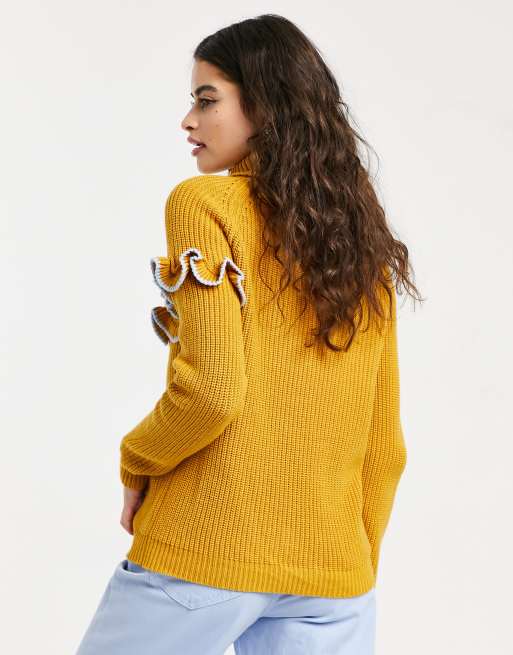 Mustard frill outlet jumper