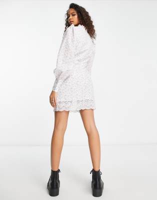 White high hotsell neck shift dress