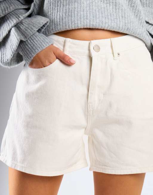 Glamorous High waist rigid denim short in ecru, 3 of 4