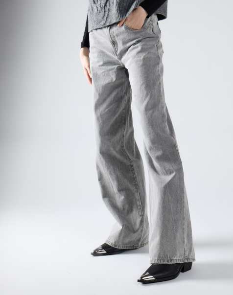 Glamorous High waist wide leg jeans in light grey wash - view 1