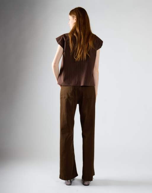 Glamorous High waist wide leg pants in mid brown, 2 of 4