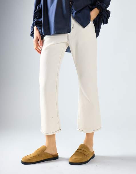 Glamorous High-waisted ankle length-jeans in white - view 1