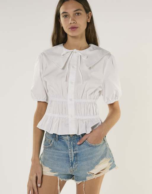 Glamorous High waisted denim shorts in vintage blue