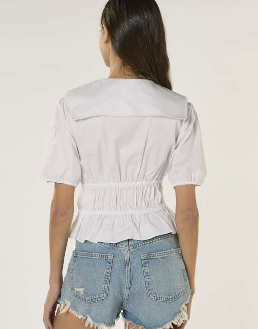 Glamorous High waisted denim shorts in vintage blue, 2 of 4