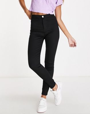 Glamorous high waisted skinny jeans in black