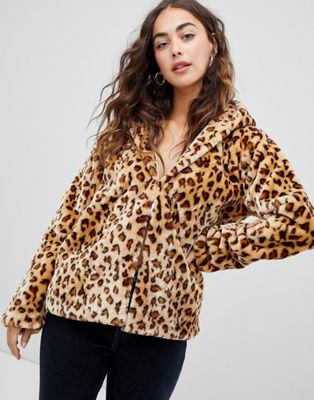 leopard print jacket with hood