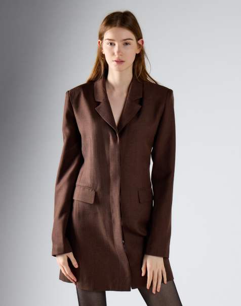 Glamorous Hourglass blazer dress in smoke brown - view 1