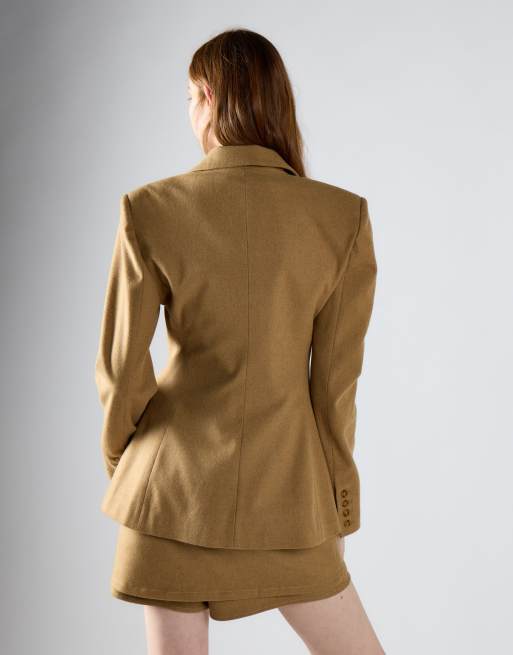 Glamorous Hourglass blazer jacket in sand, 4 of 4