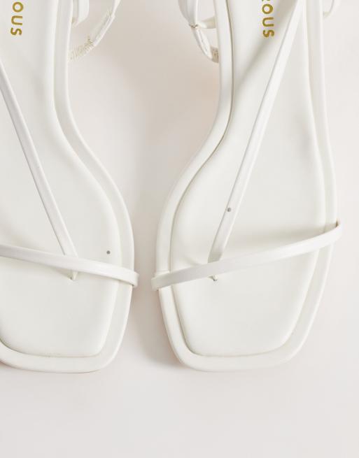 Glamorous - Hvide minimalistiske sandaler med høj hæl, 2 af 4