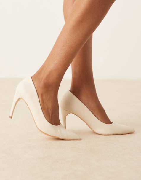 Glamorous - Hvide spidse pumps med høj hæl - view 1