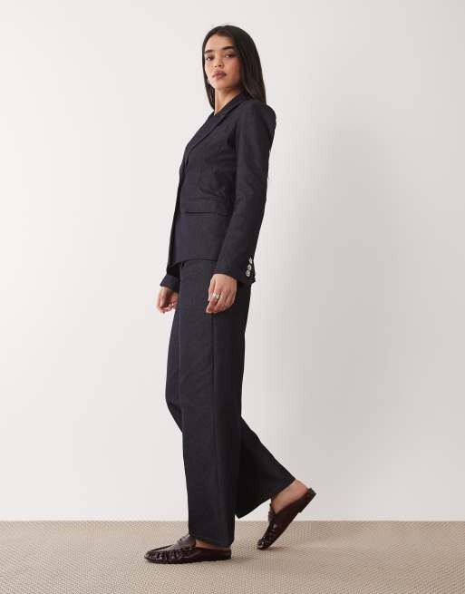 Glamorous - Jeans ampi a vita bassa indaco scuro in coordinato, 3 di 5