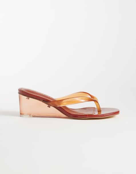 Glamorous Keilsandalen in Braun aus Jelly - view 1