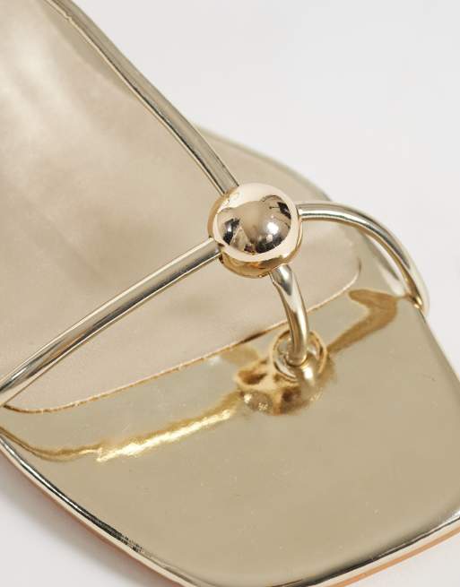 Glamorous kitten heel sandals in gold, 2 of 4
