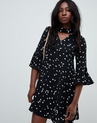 Glamorous – klänning med stjärnmönster-svart