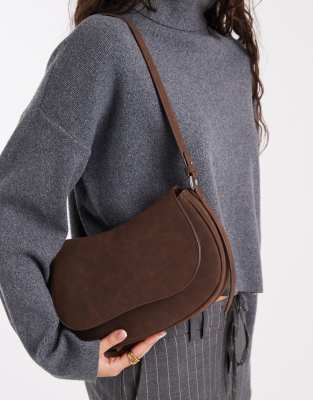 Glamorous - Kleine Satteltasche in verwaschenem Braun-Brown