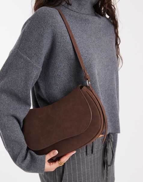 Glamorous – Kleine Satteltasche in verwaschenem Braun - view 1