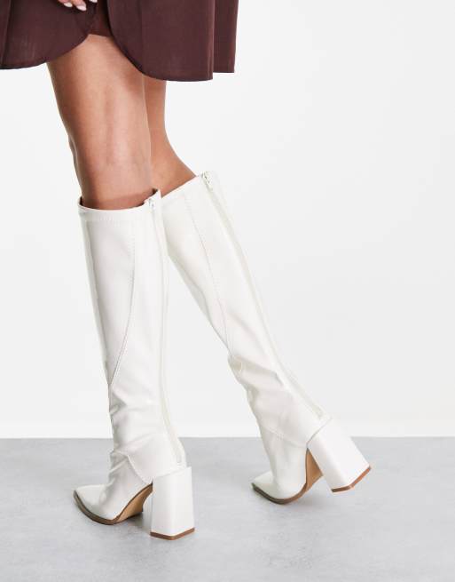 White stretch hot sale booties