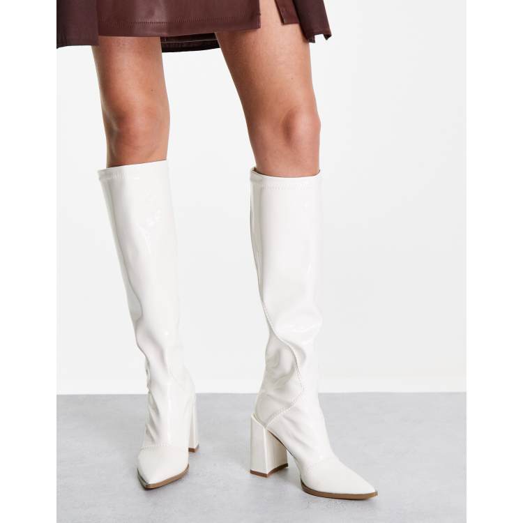 White stretch boots sale