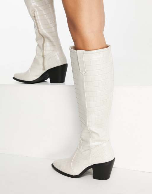 White croc western discount boots