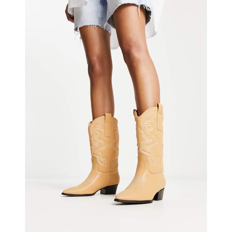 Beige cowboy boots sale