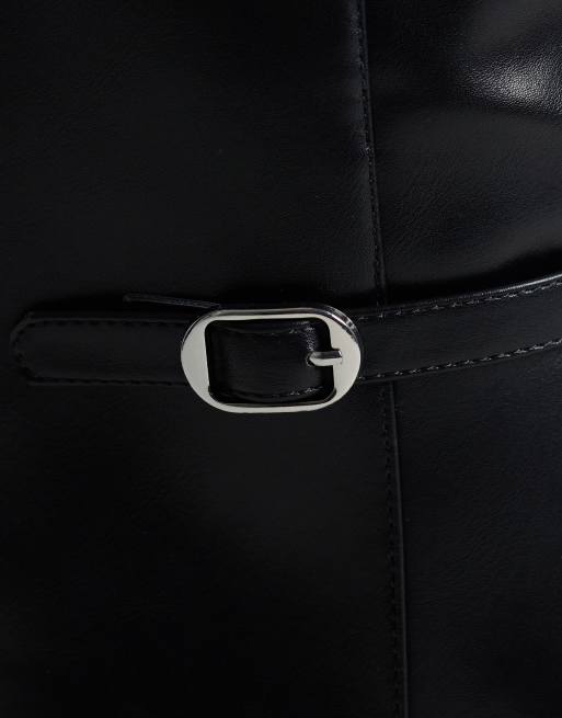 Glamorous kniehohe Stiefel mit Schnalle in Schwarz, 3 von 4
