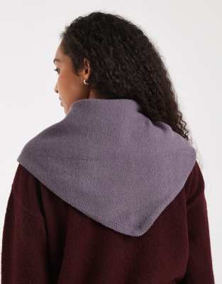 Glamorous Knit Triangle Scarf In Gray