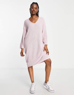 asos pink knitted dress