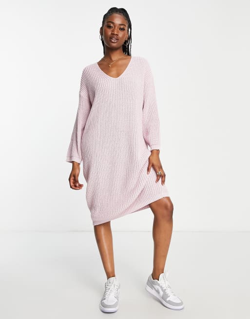 Pink knitted 2025 jumper dress