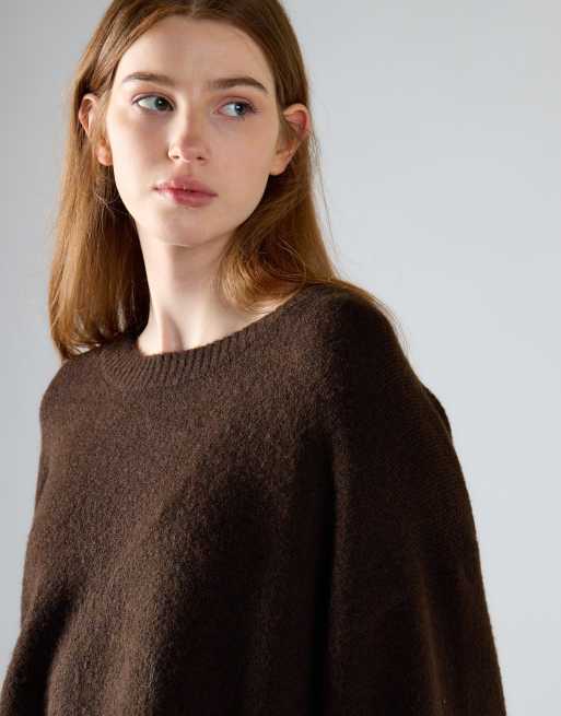 Glamorous Knitted tee in khaki brown, 3 of 4