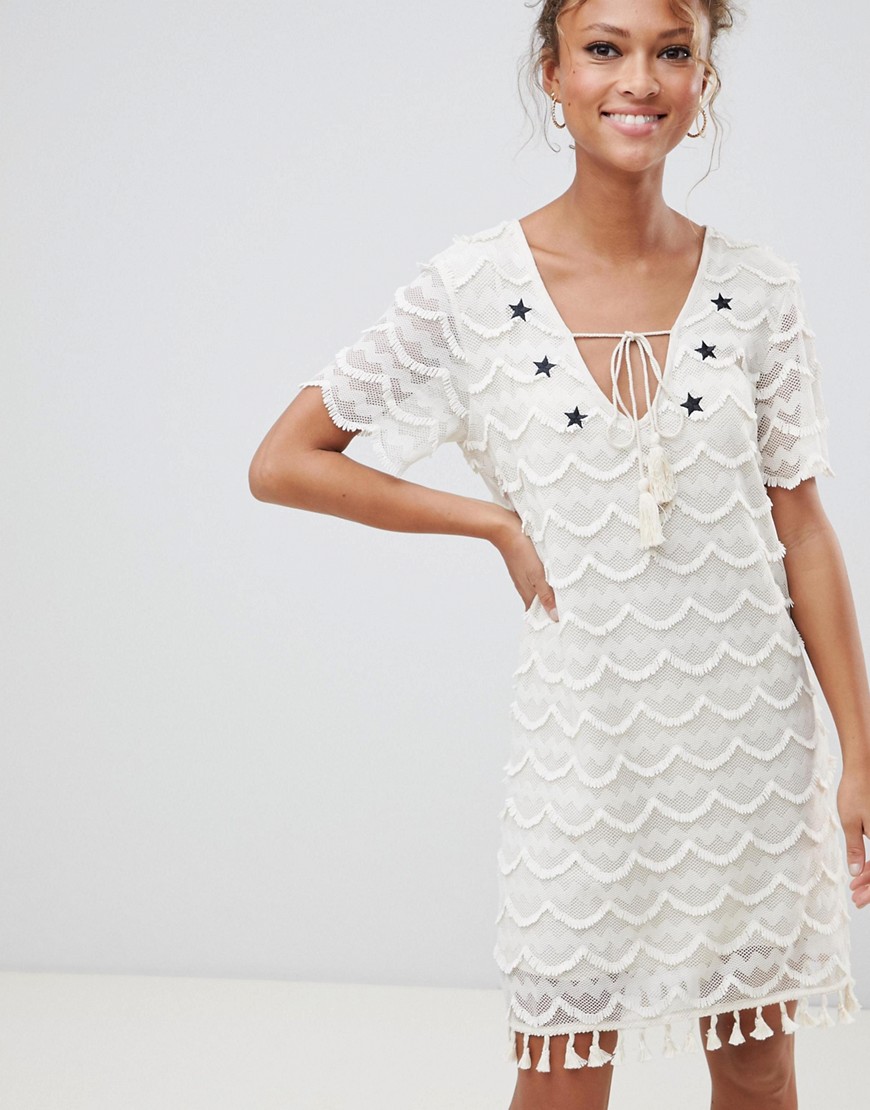 Glamorous lace shift dress-Cream