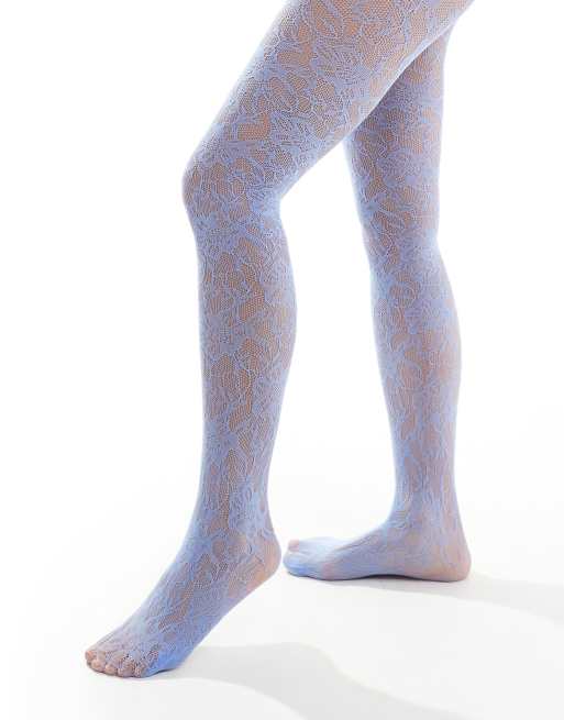 Glamorous lace tights in blue