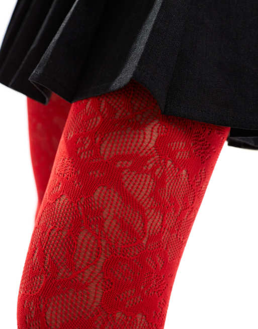 Cheap red tights sales