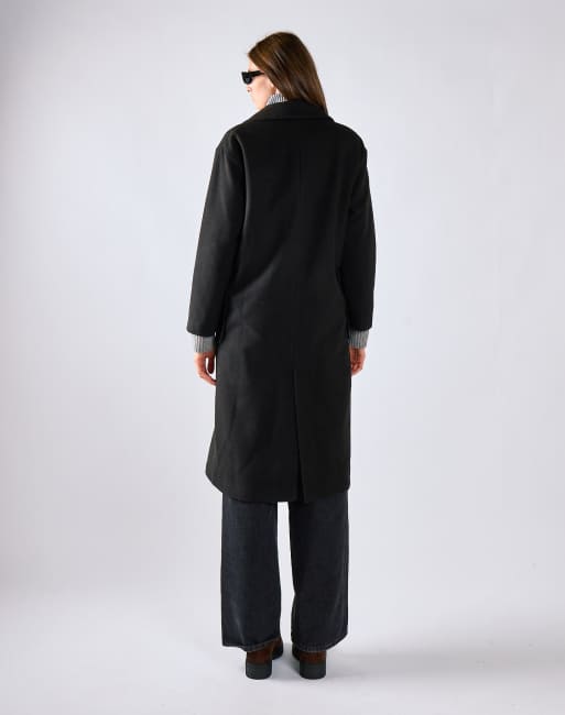 Glamorous Lapel collar midi coat in black, 3 of 4
