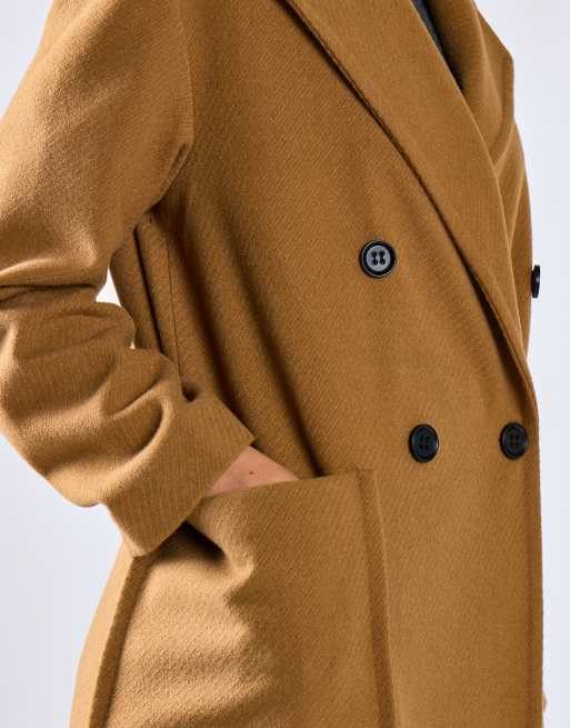 Glamorous Lapel collar midi coat in camel, 3 of 4