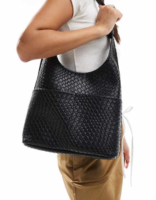 Black woven purse hotsell