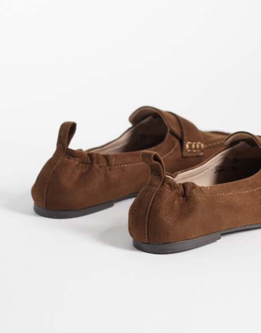 Glamorous - Loafers van imitatiesuède in bruin, 3 van 4