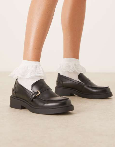 Glamorous loafers with buckle details in black - view 1