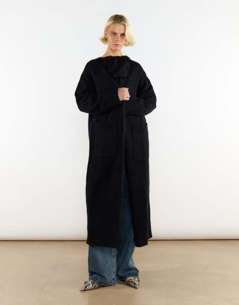 Glamorous Long cardigan with pocket in black