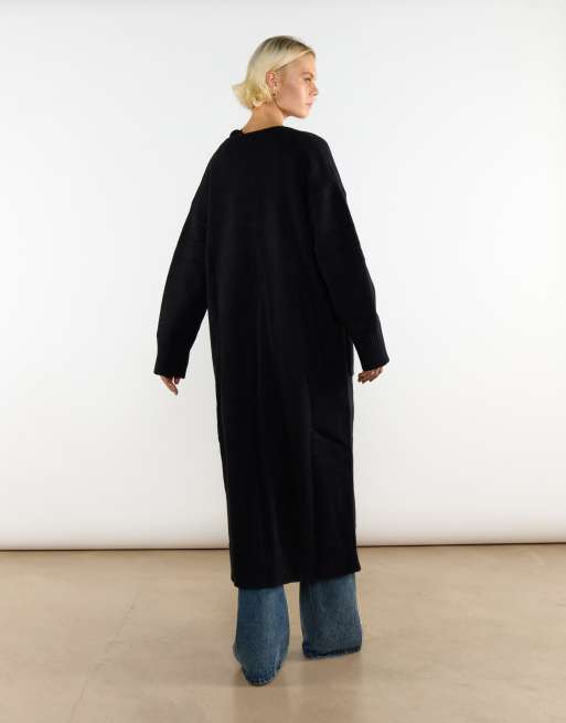 Glamorous Long cardigan with pocket in black, 2 of 4