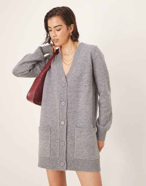 Glamorous Long cardigans in dark grey marl