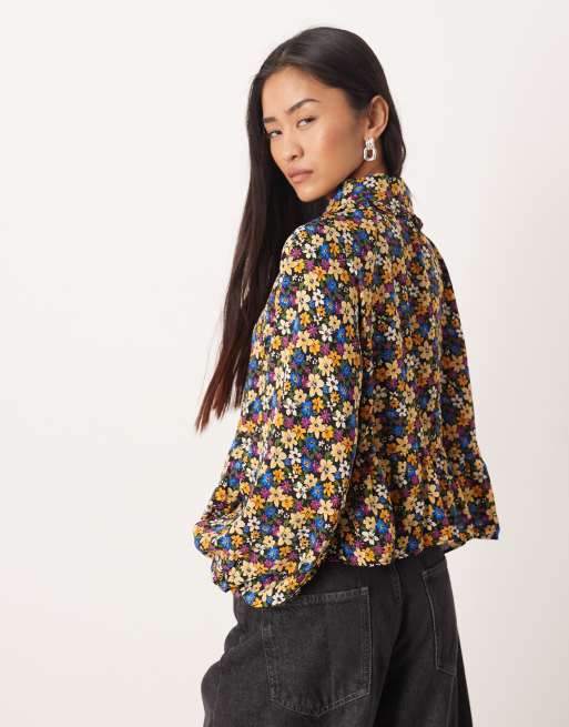 Glamorous Long sleeve blouses in dark floral, 4 of 4