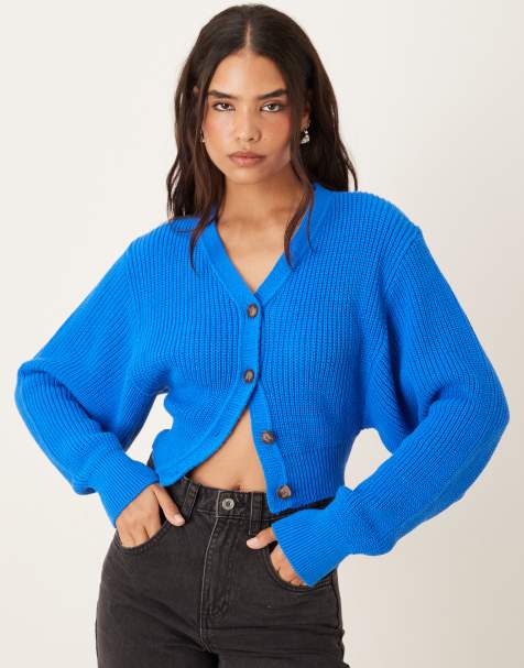Glamorous Long sleeve cardigan in brilliant blue - view 1