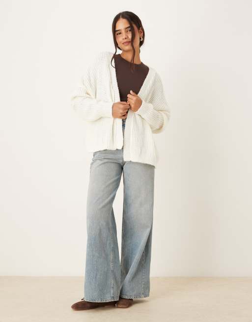 Glamorous Long sleeve cardigan in off white, 4 of 4