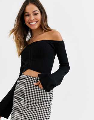 black ruched front top